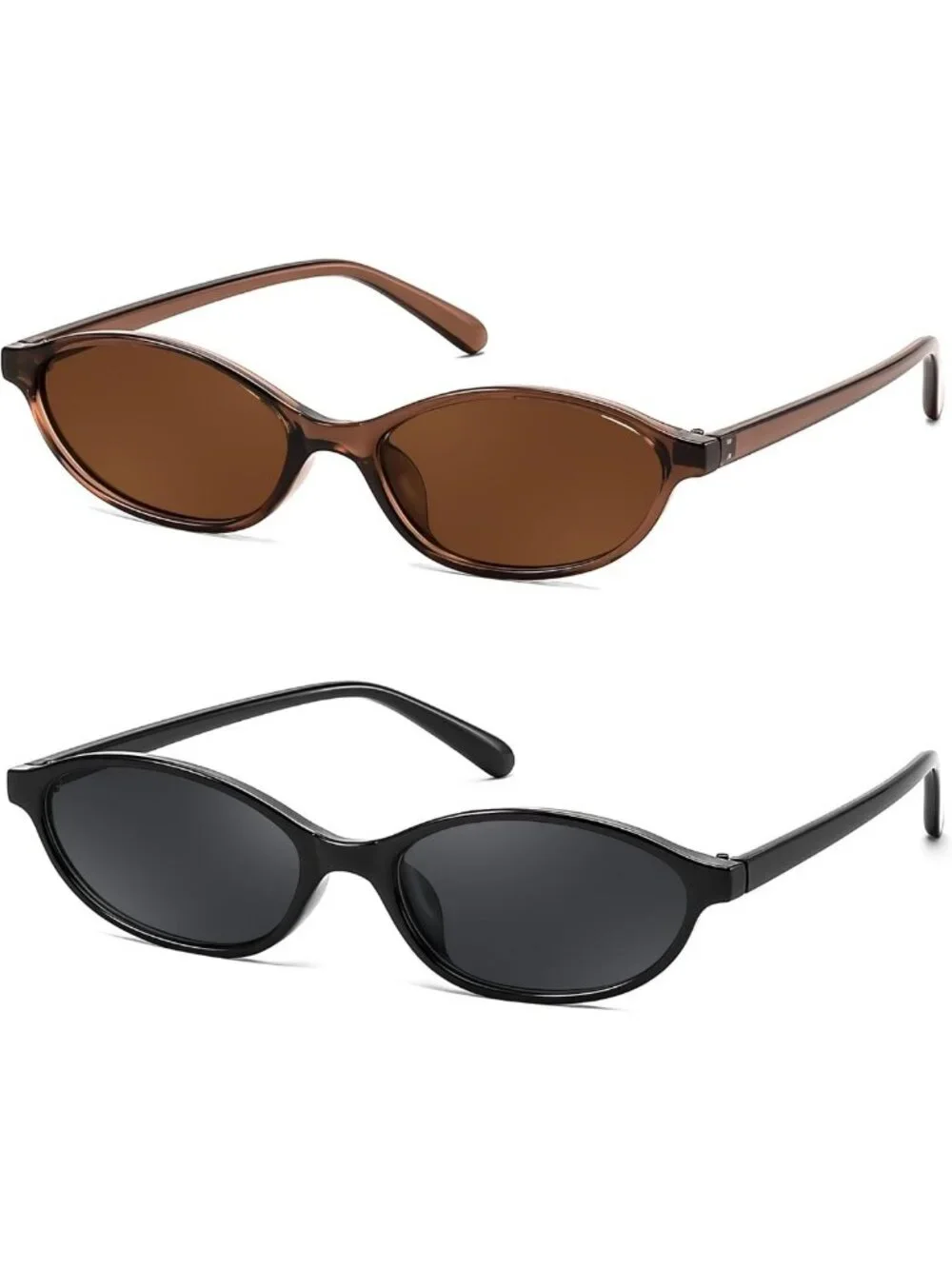 Trendy Retro Oval Cat Eye Sunglasses for Women - 90s Y2K Lightweight Shades